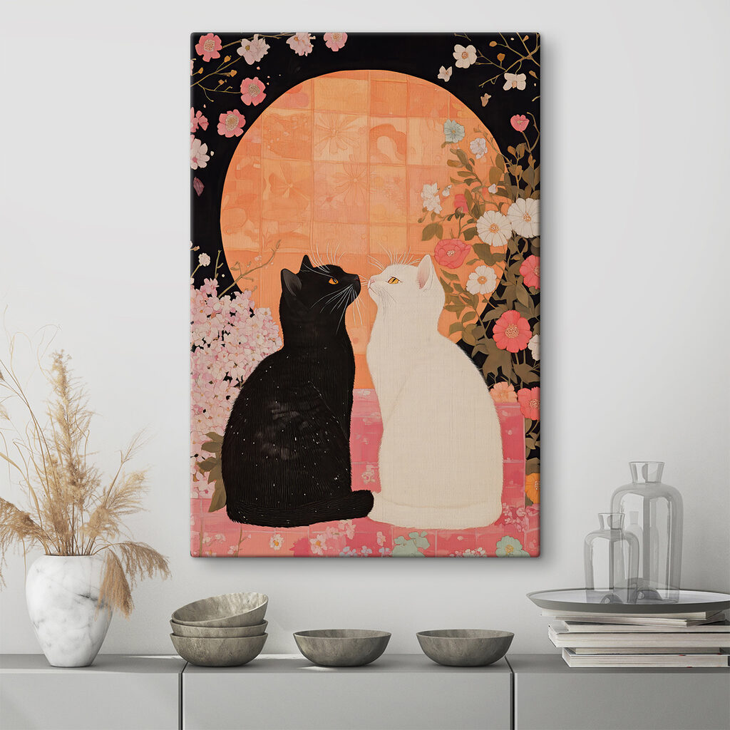 Dos gatos entre flores — interior 2