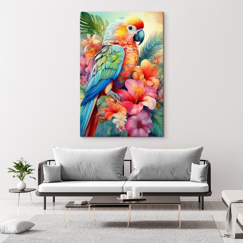 Loro entre flores tropicales — interior 3