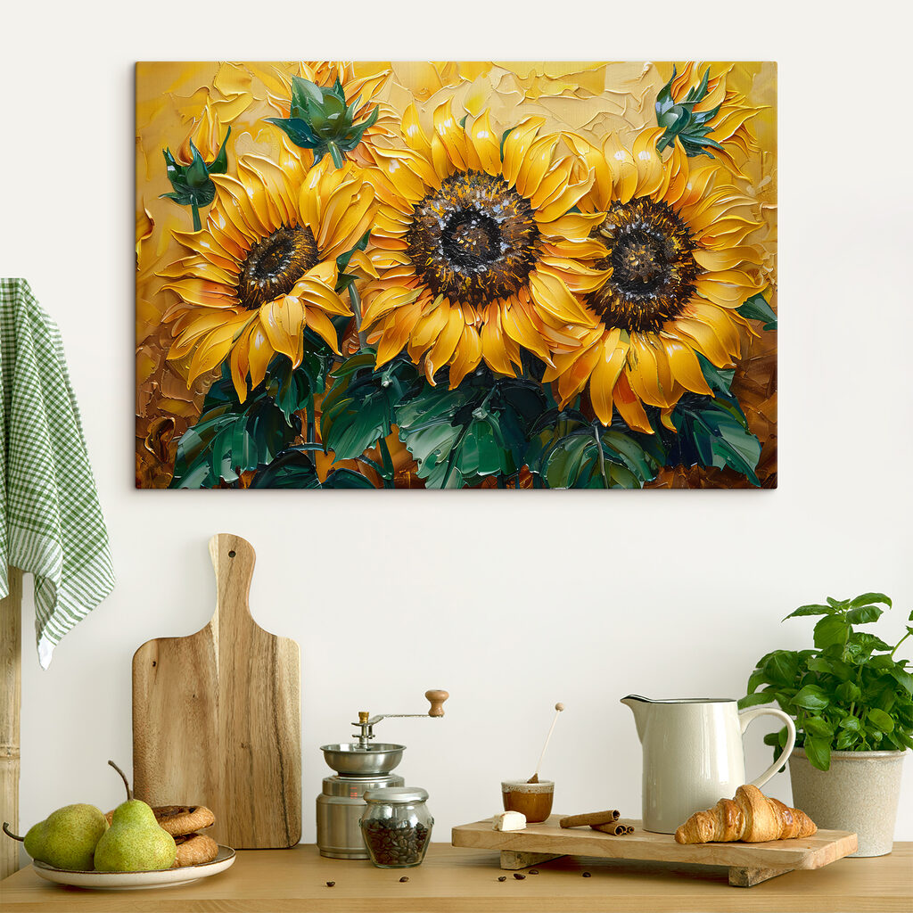 Girasoles sobre amarillo dorado — interior 2