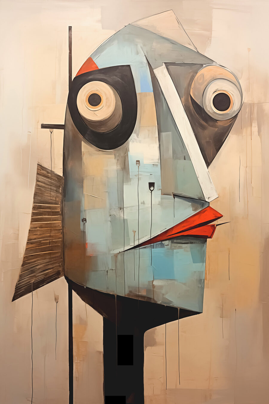 Rostro geométrico — diseño completo