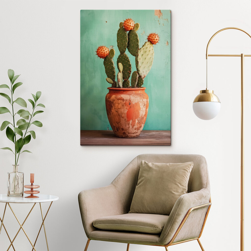 Cactus en terracota — interior 1