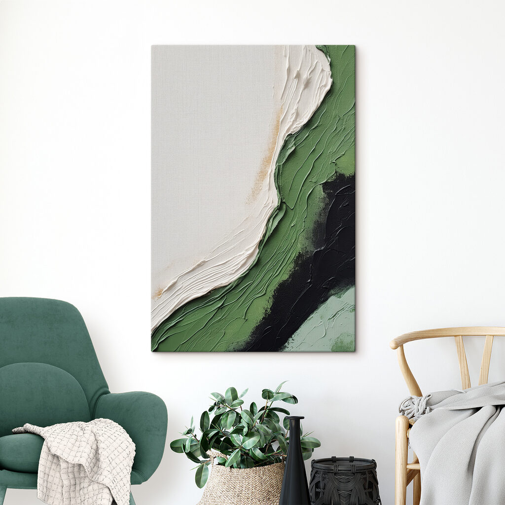 Borde verde sobre blanco — interior 2