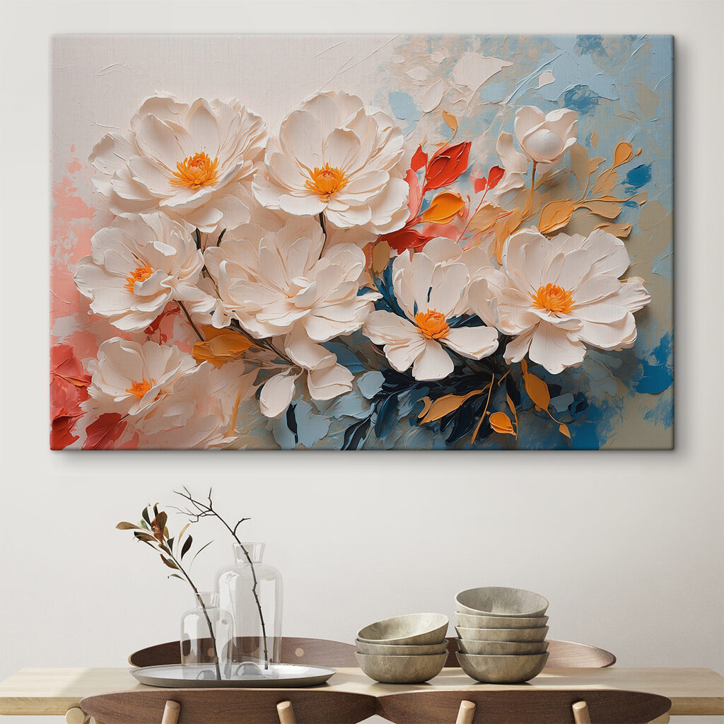 Flores blancas y colores — interior 1