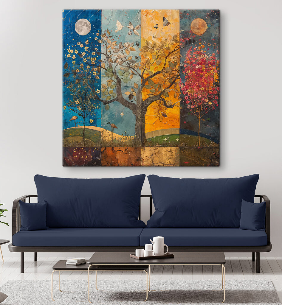 Árbol de cuatro estaciones en un interior