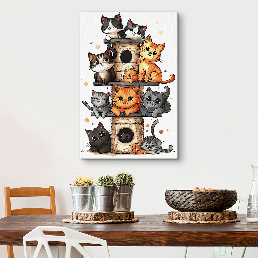 Gatos juntos en un interior
