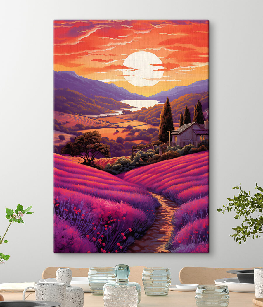 Colinas violetas al atardecer — interior 1