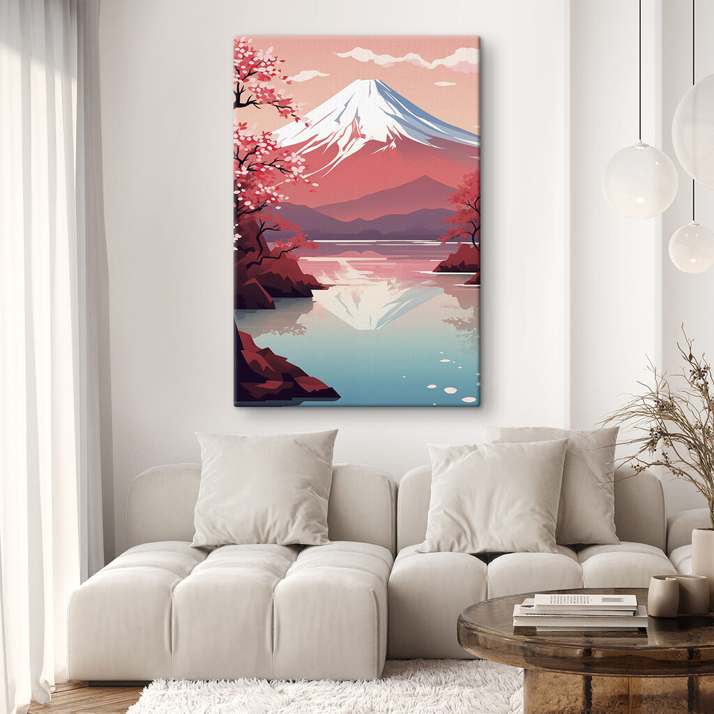Montaña nevada y reflejo — interior 1