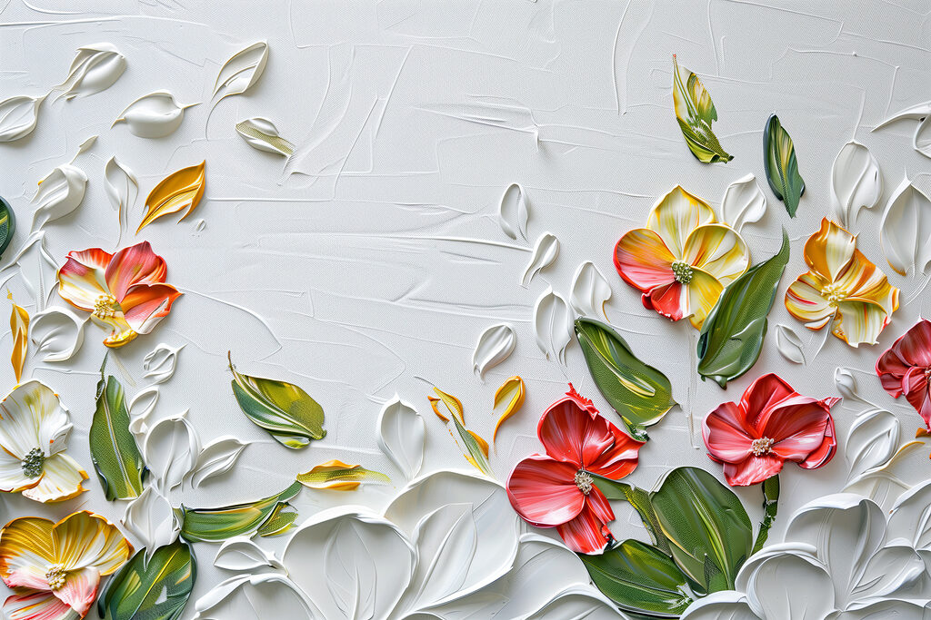 Guirnaldas florales en blanco — diseño completo