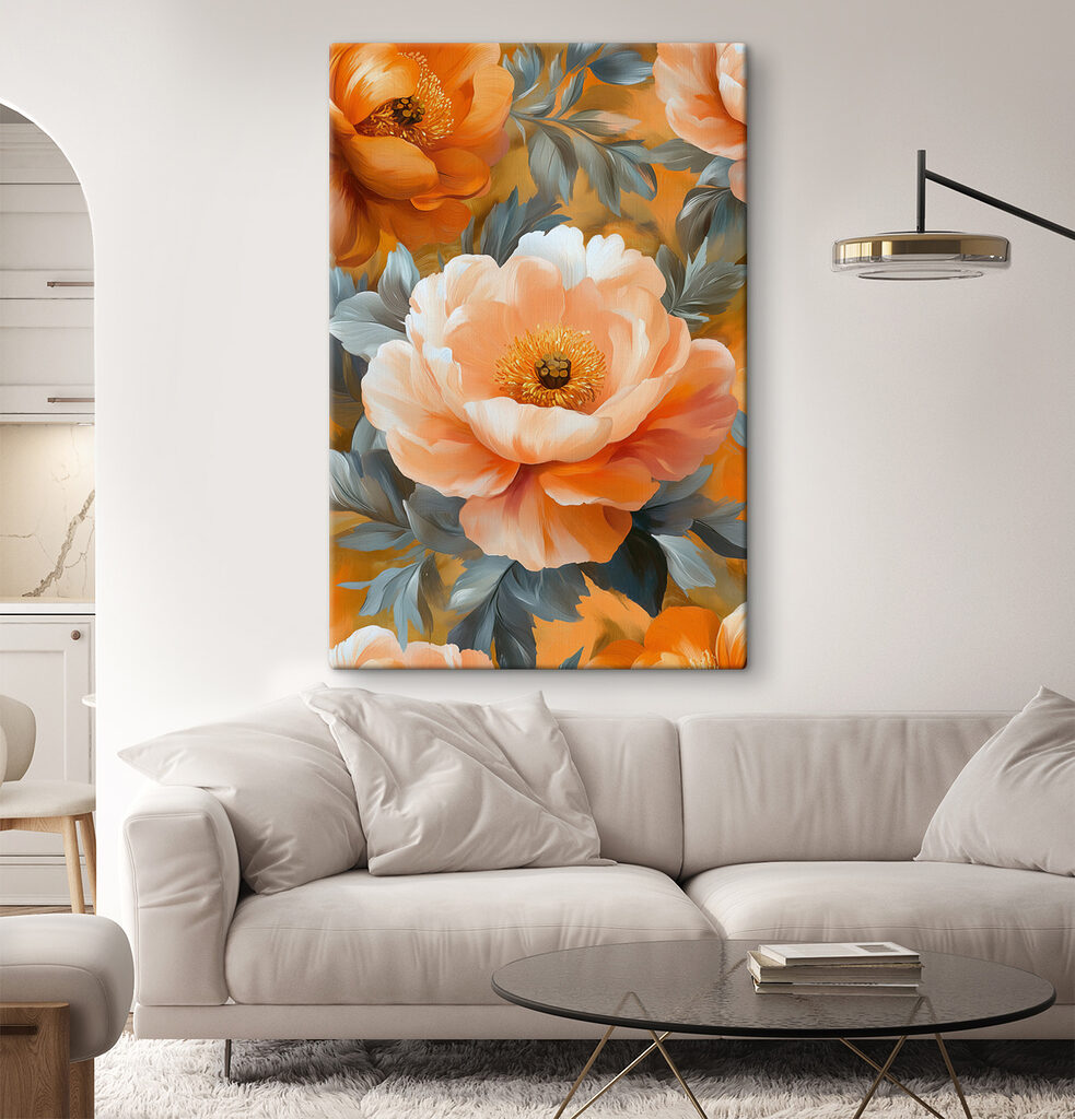 Flor melocotón entre hojas — interior 2