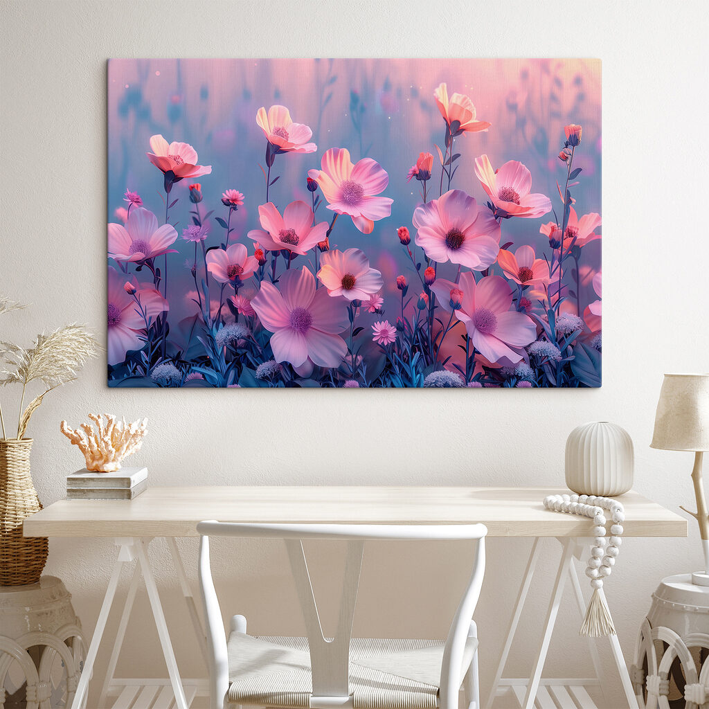 Flores rosas en lila — interior 2