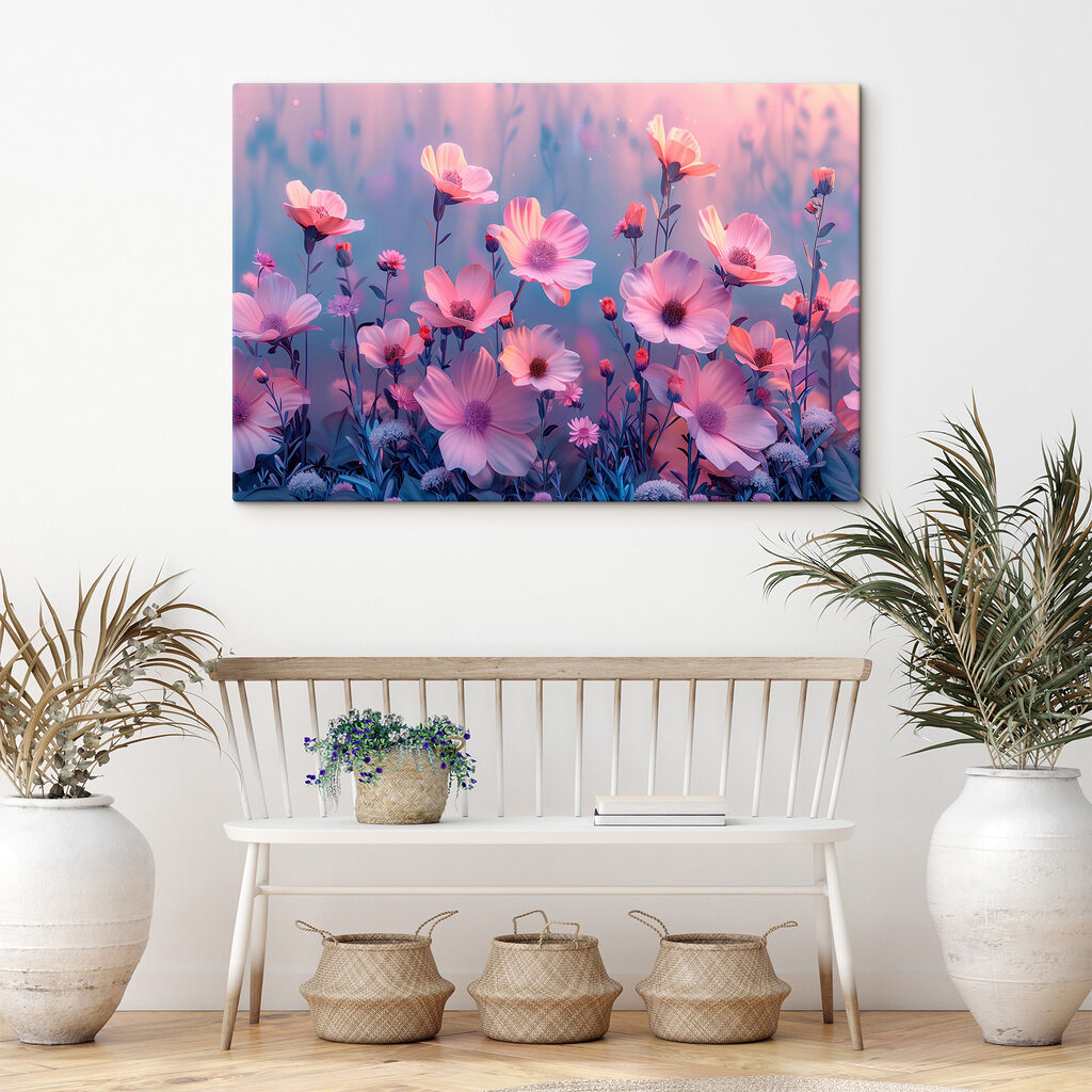 Flores rosas en lila — interior 3