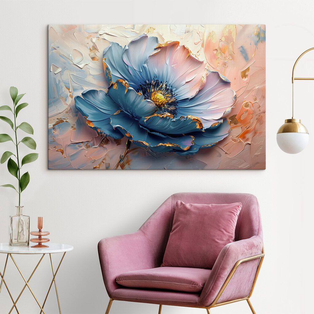 Flor azul y melocotón — interior 3