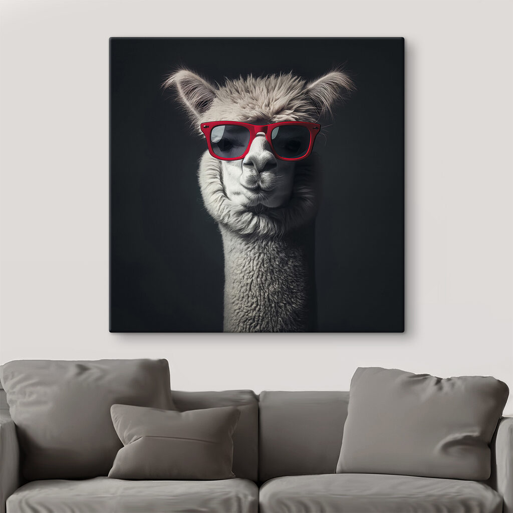 Llama con gafas rojas — interior 3