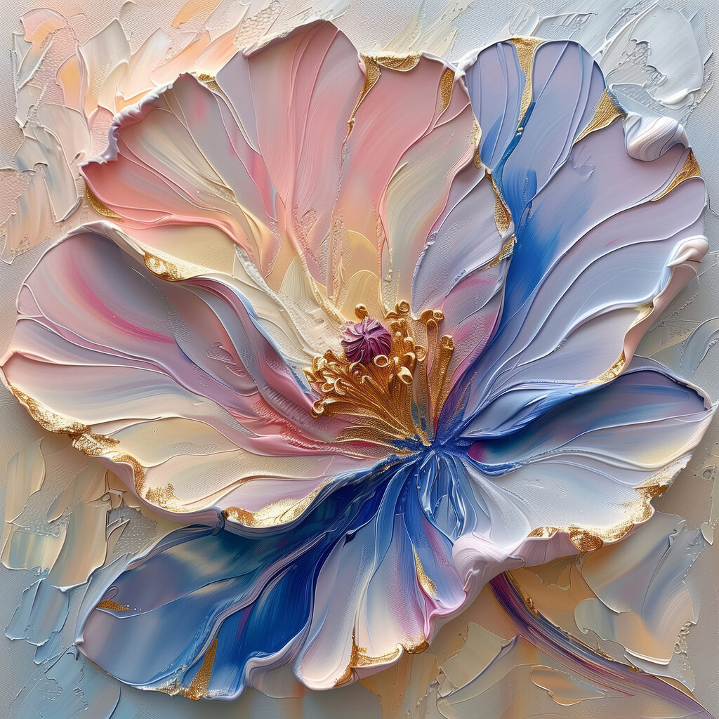 Flor de bordes coloridos — diseño completo