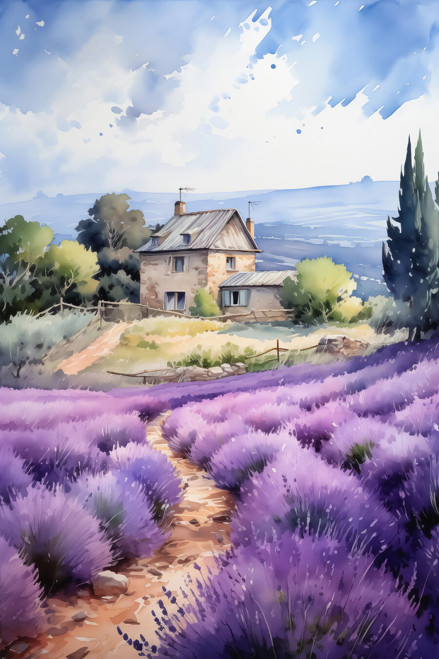 Lavanda hacia la casa — diseño completo
