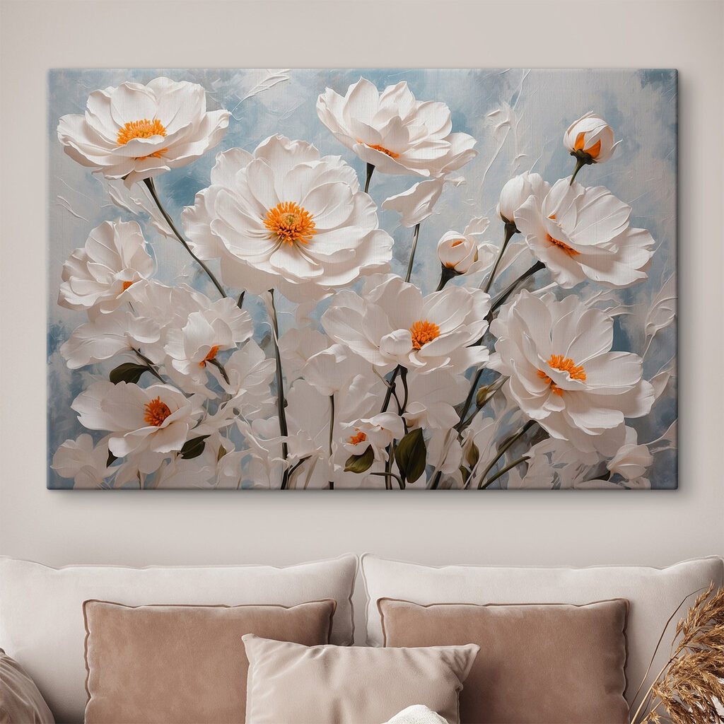 Flores blancas, corazón naranja — interior 1