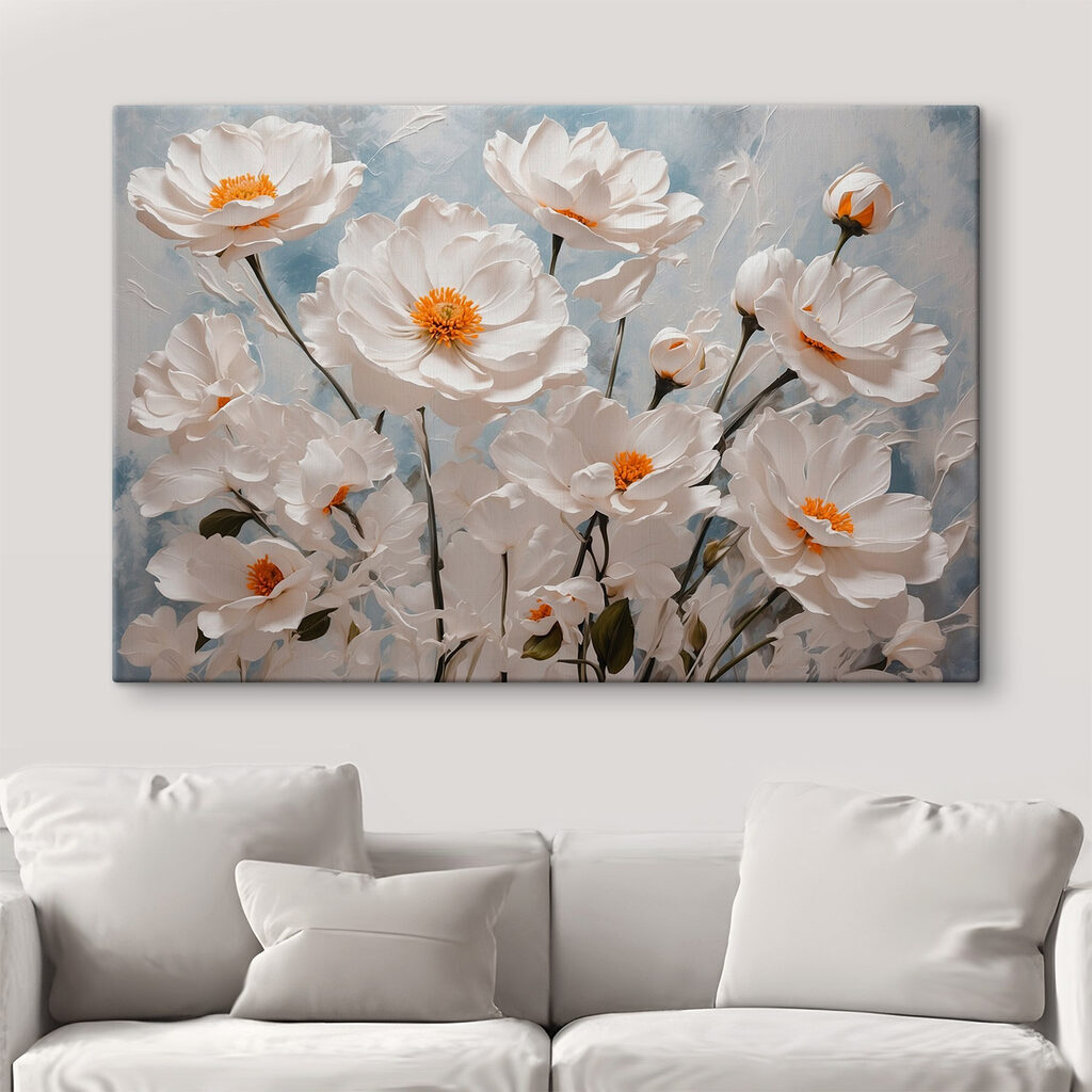 Flores blancas, corazón naranja — interior 2