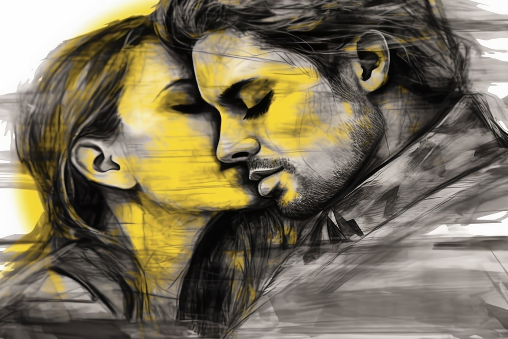 Un beso en amarillo — diseño completo