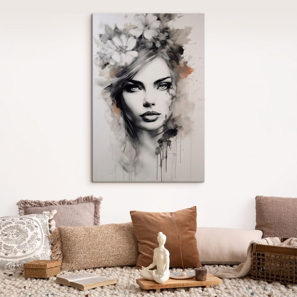 Flores sobre ojos dibujados — interior 2