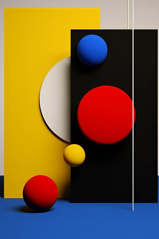 Esferas de colores primarios — diseño completo