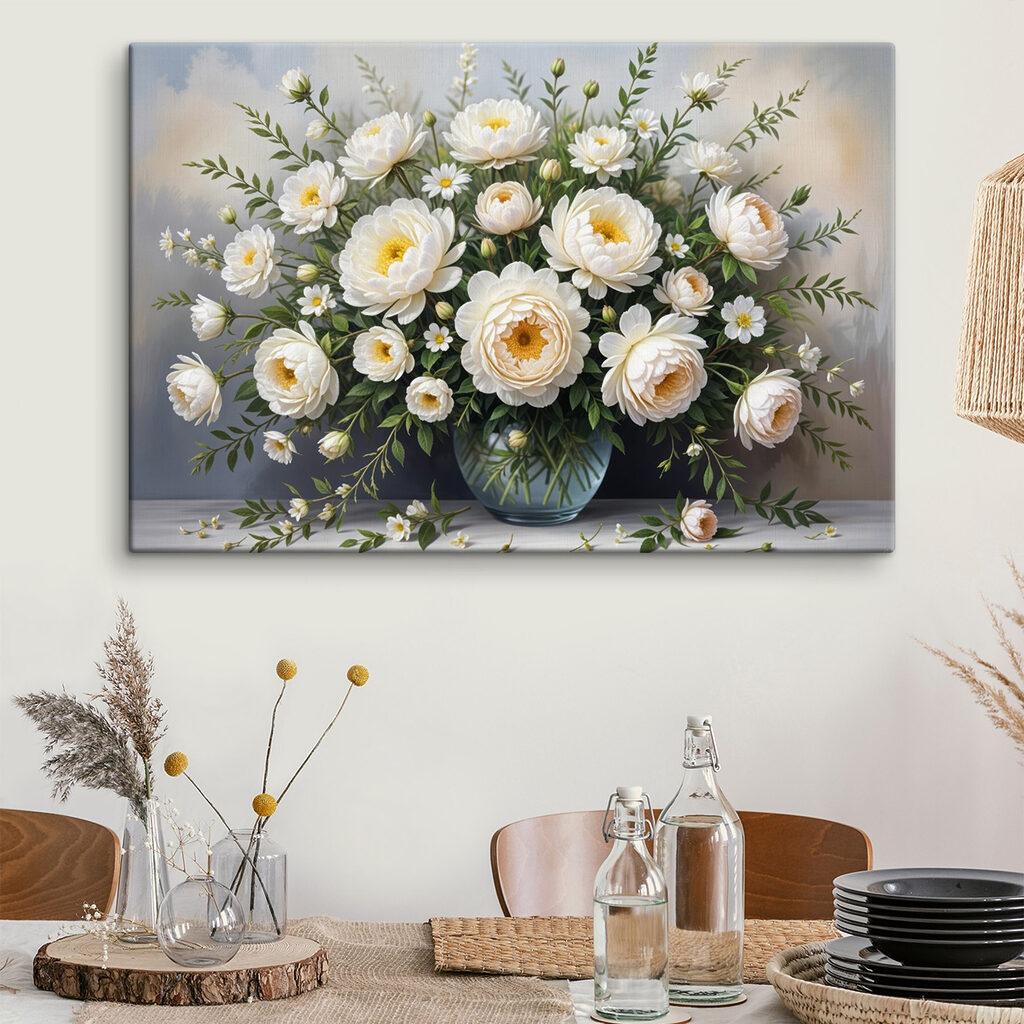 Rosas blancas en jarrón — interior 2