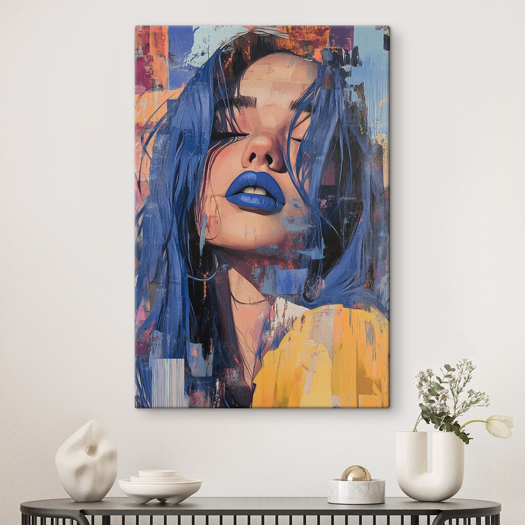 Labios azules tras trazos — interior 2