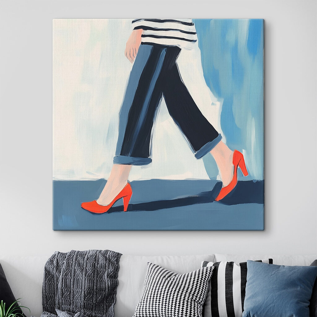 Tacones rojos en movimiento — interior 1