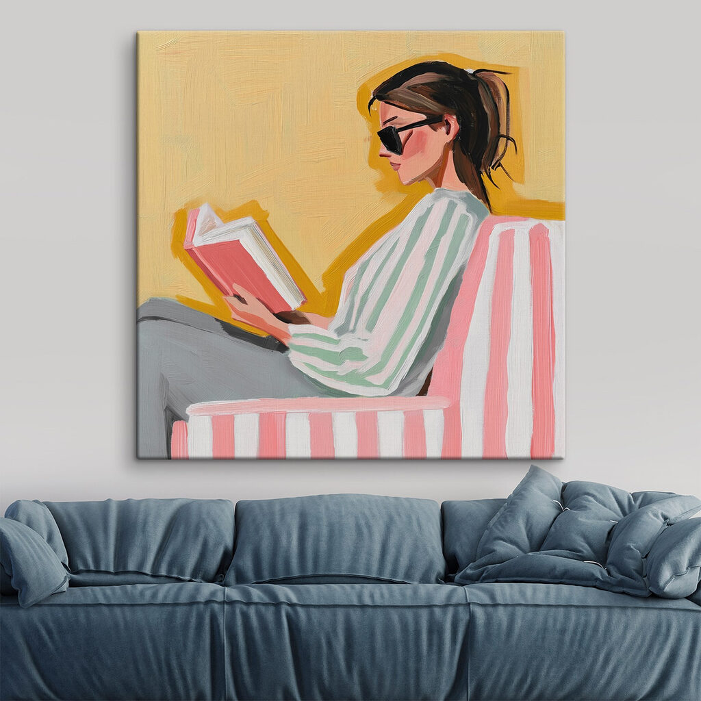 Lectura entre rayas rosas — interior 1