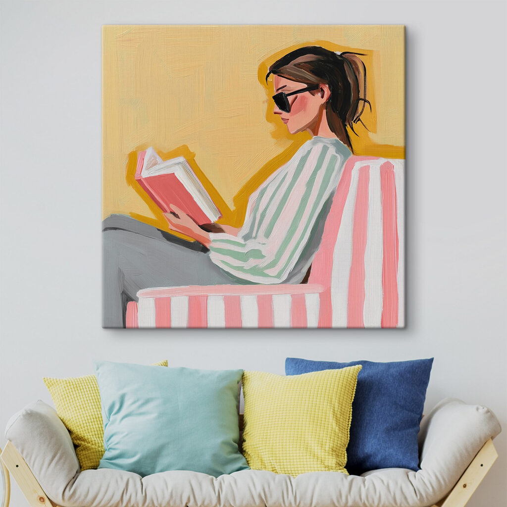 Lectura entre rayas rosas — interior 3