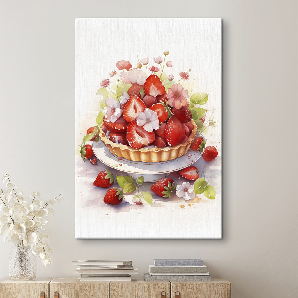 Tarta de fresas floridas — interior 1