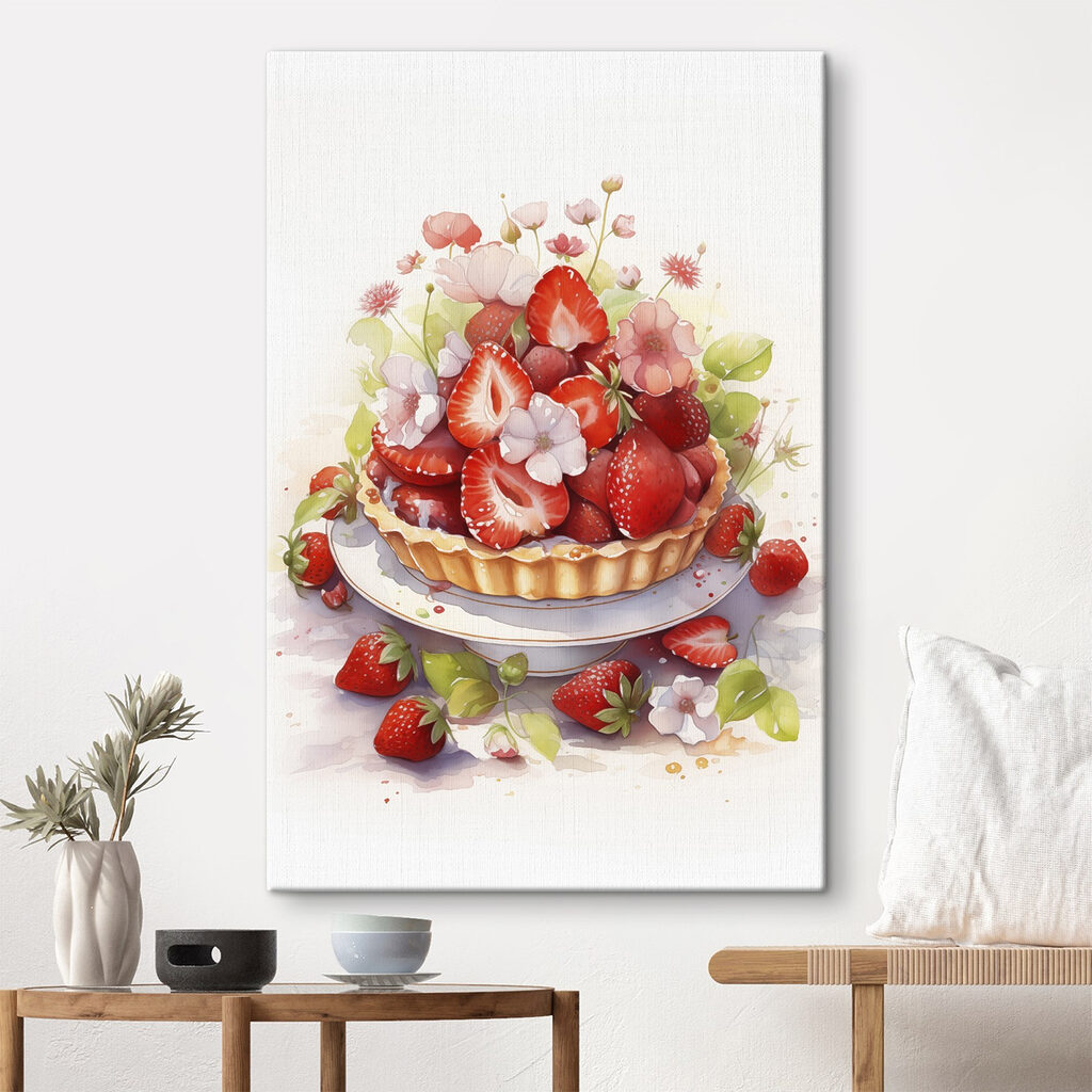 Tarta de fresas floridas — interior 2