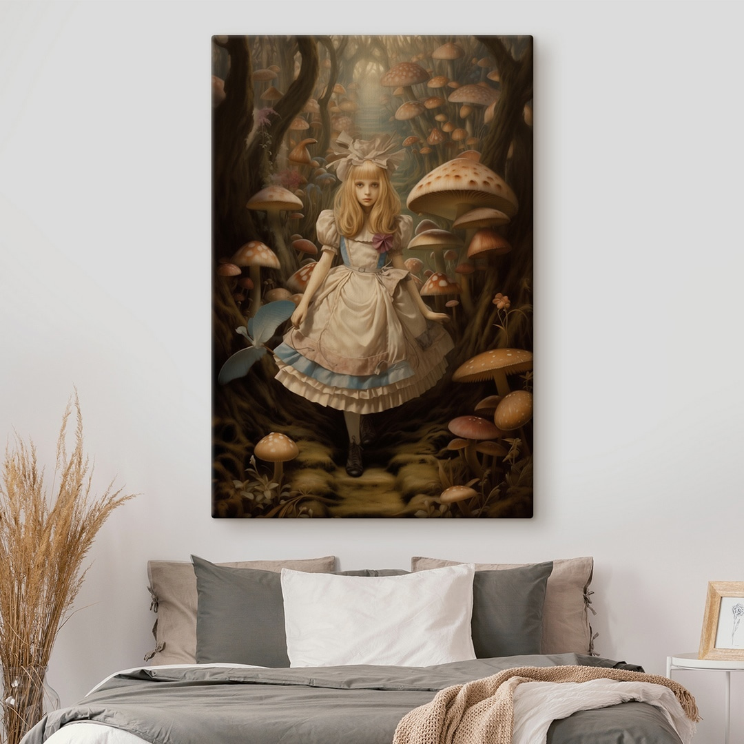 Niña entre setas — interior 1