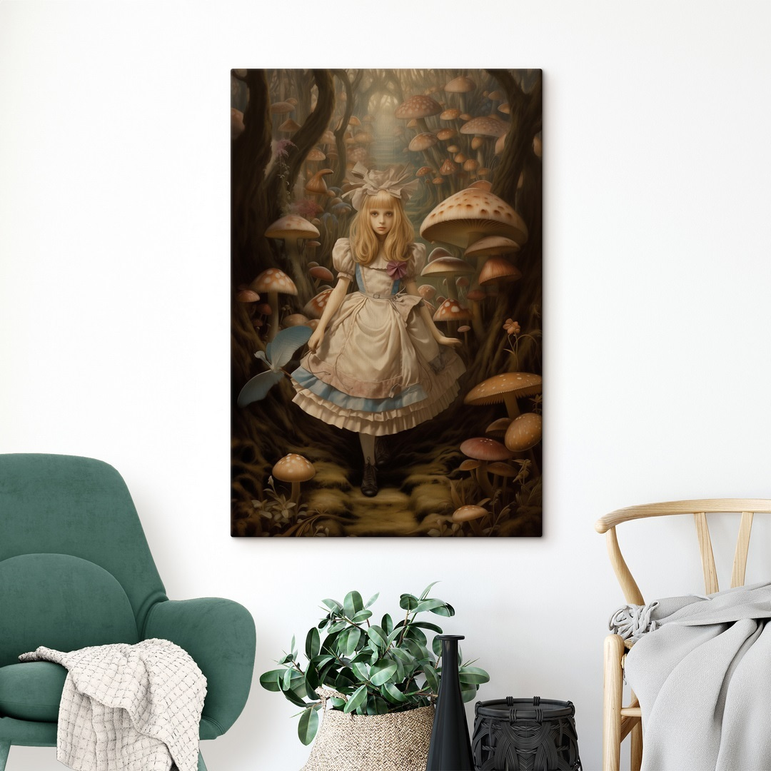 Niña entre setas — interior 2