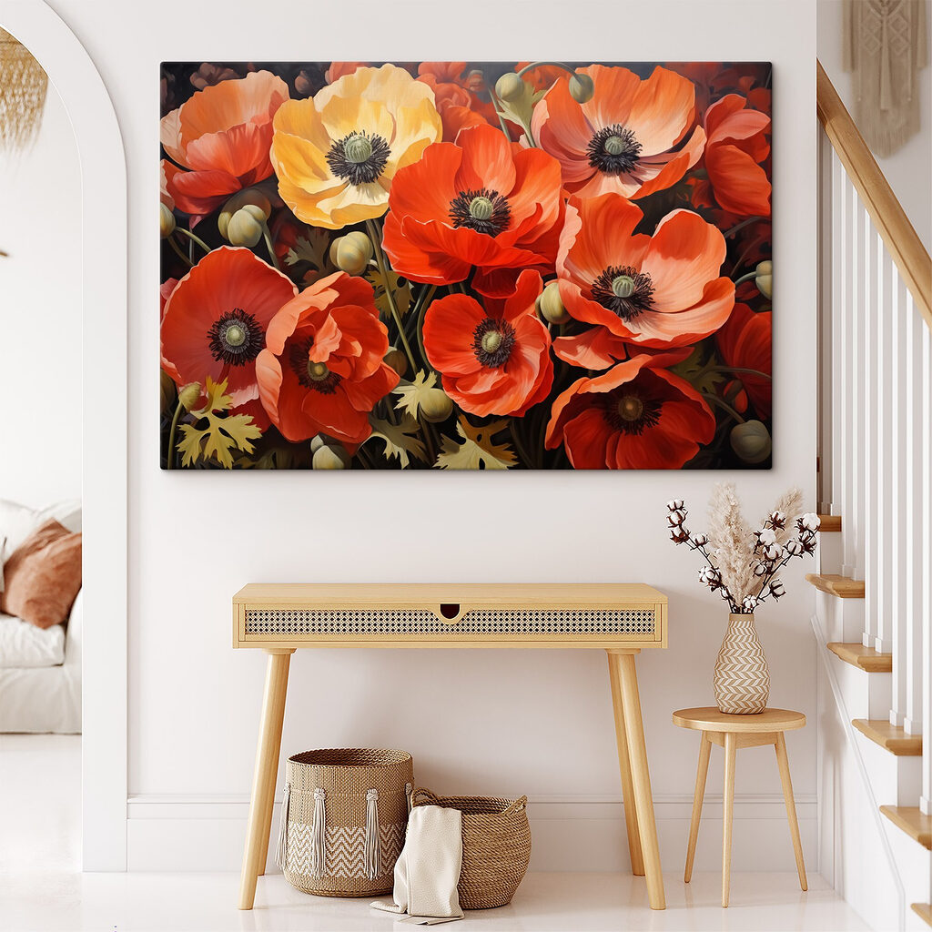 Amapolas en tonos cálidos — interior 1