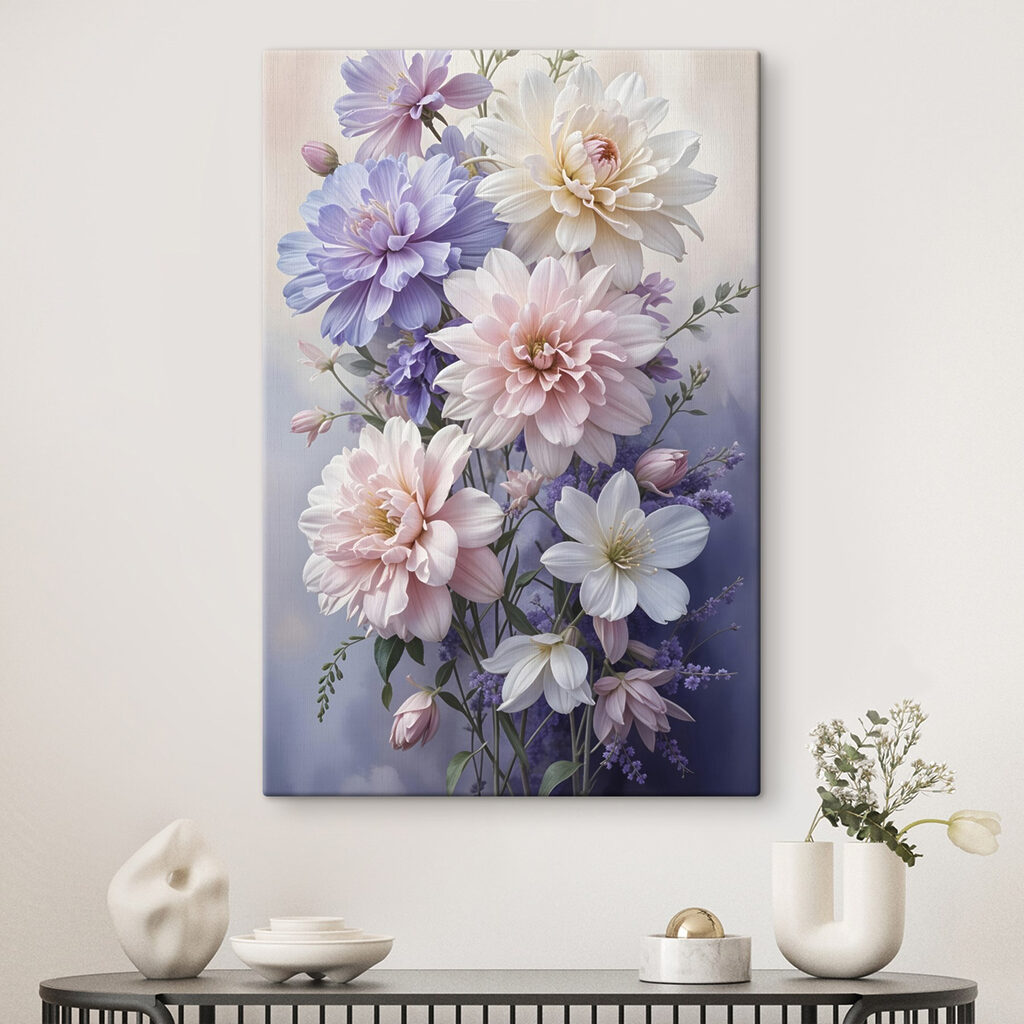 Dalias en tonos pastel — interior 2