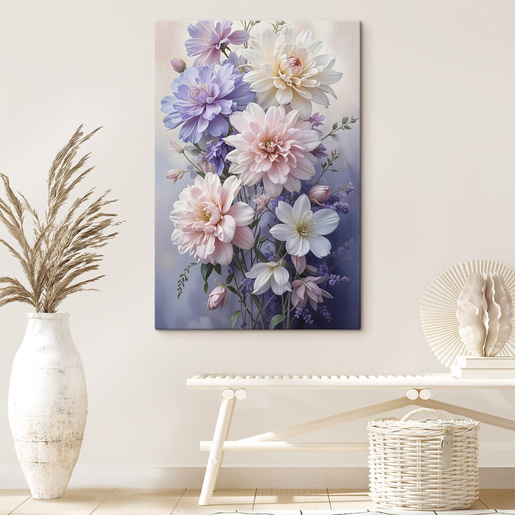 Dalias en tonos pastel — interior 1