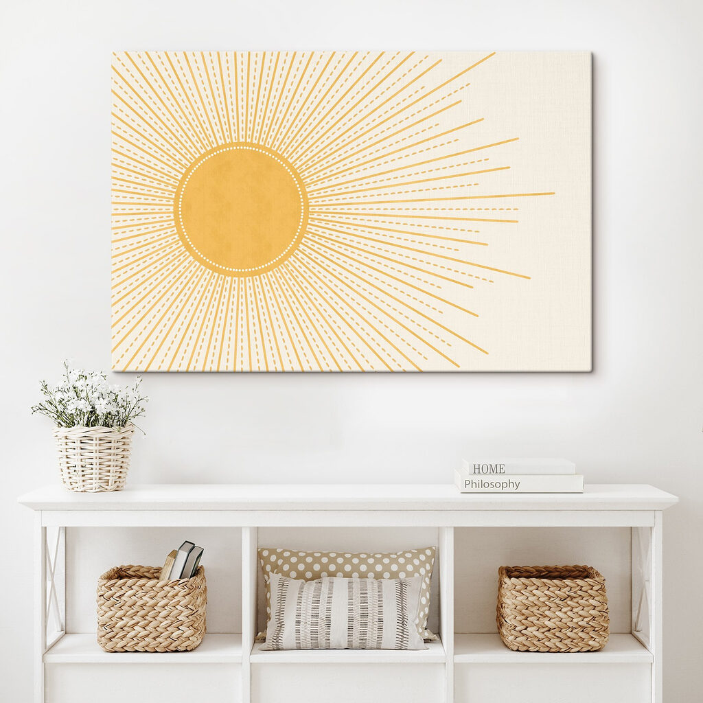 Sol con rayos punteados — interior 1