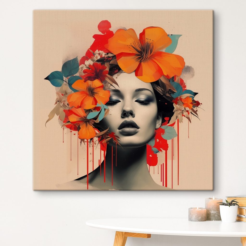 Flores naranjas sobre ojos — interior 1