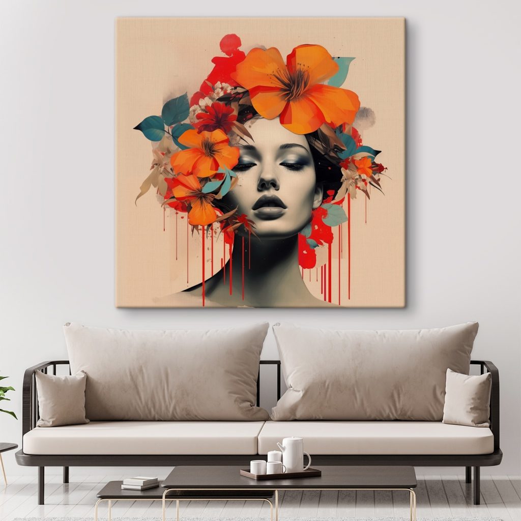 Flores naranjas sobre ojos — interior 2