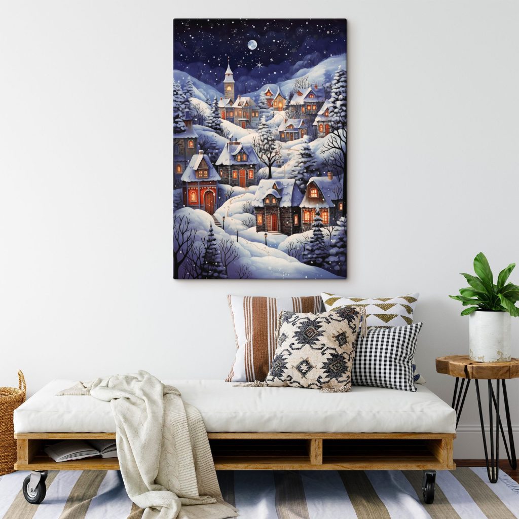 Casitas nevadas bajo estrellas — interior 2