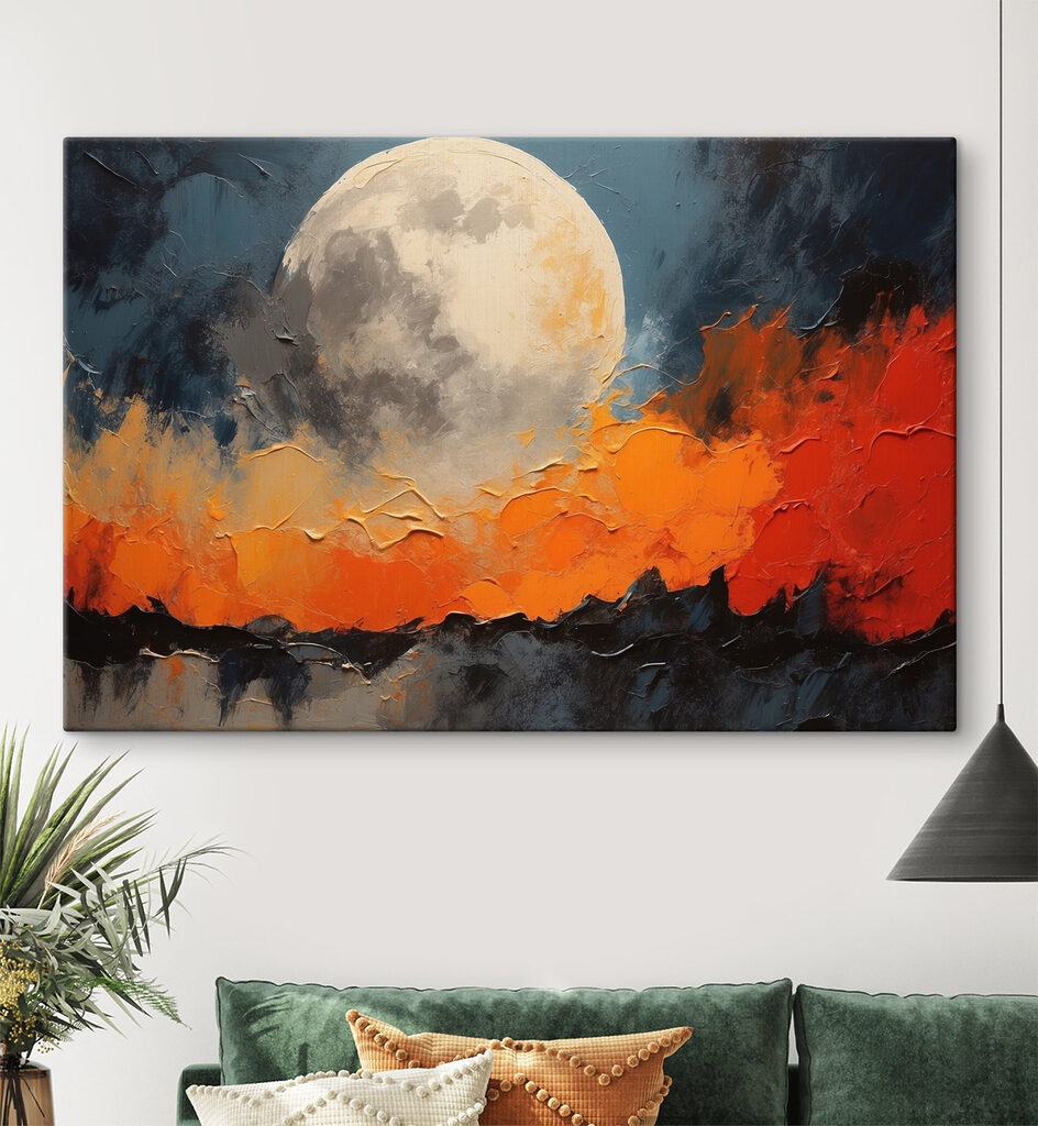 Luna sobre fondo naranja — interior 2
