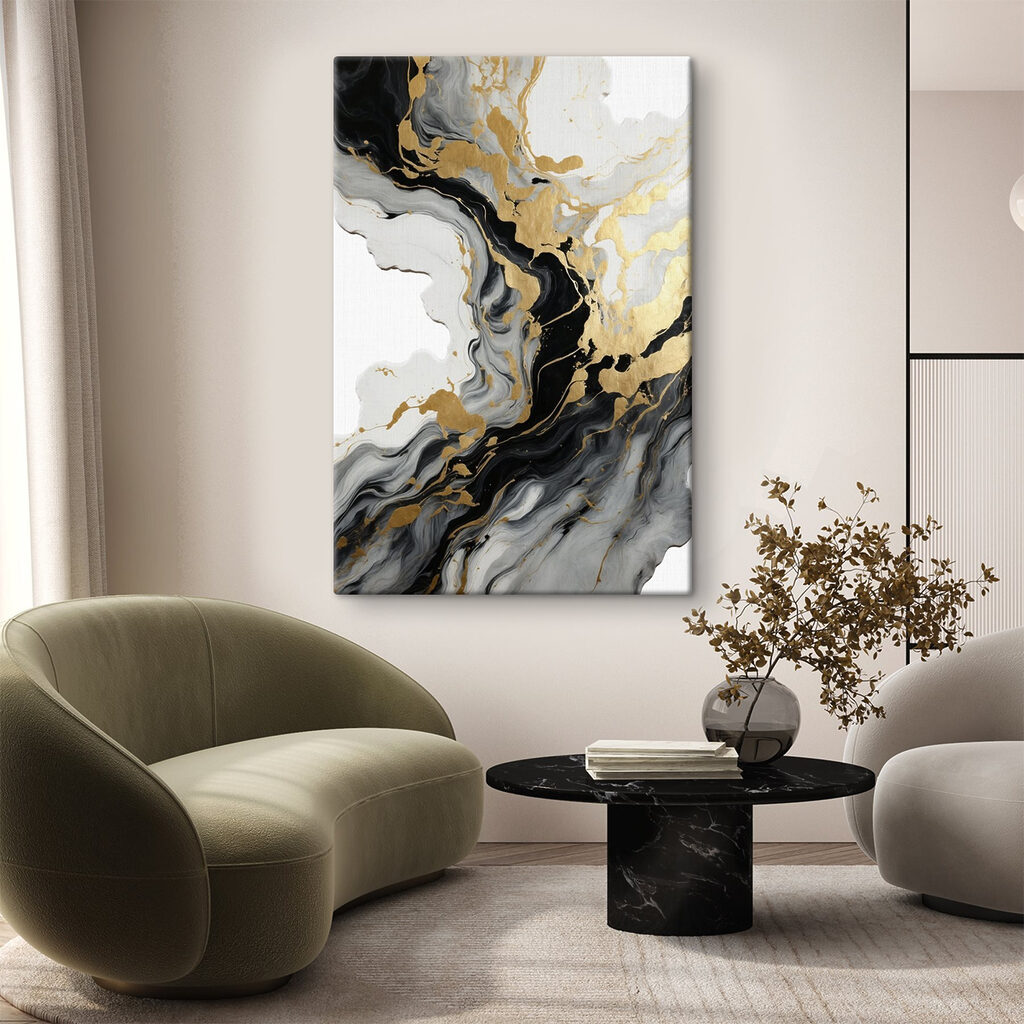 Vetas doradas en negro — interior 1