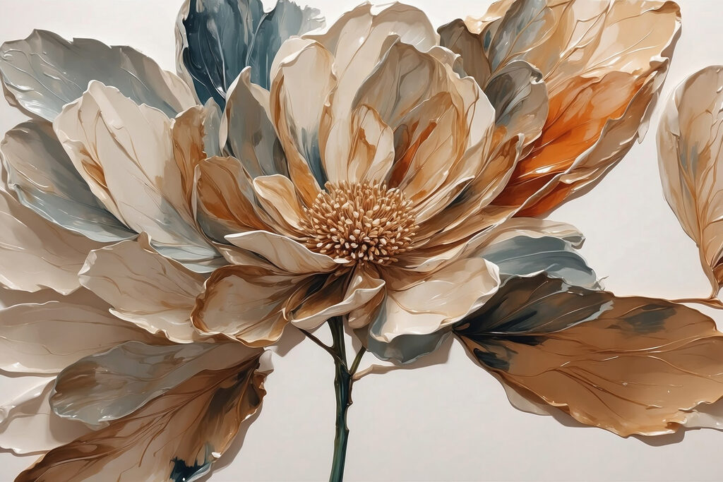Flor en tonos tierra — diseño completo
