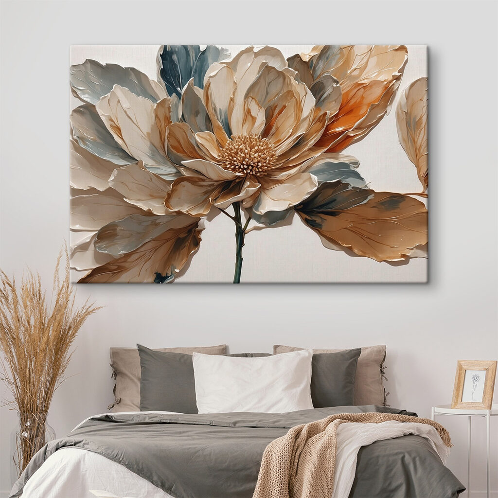 Flor en tonos tierra — interior 1