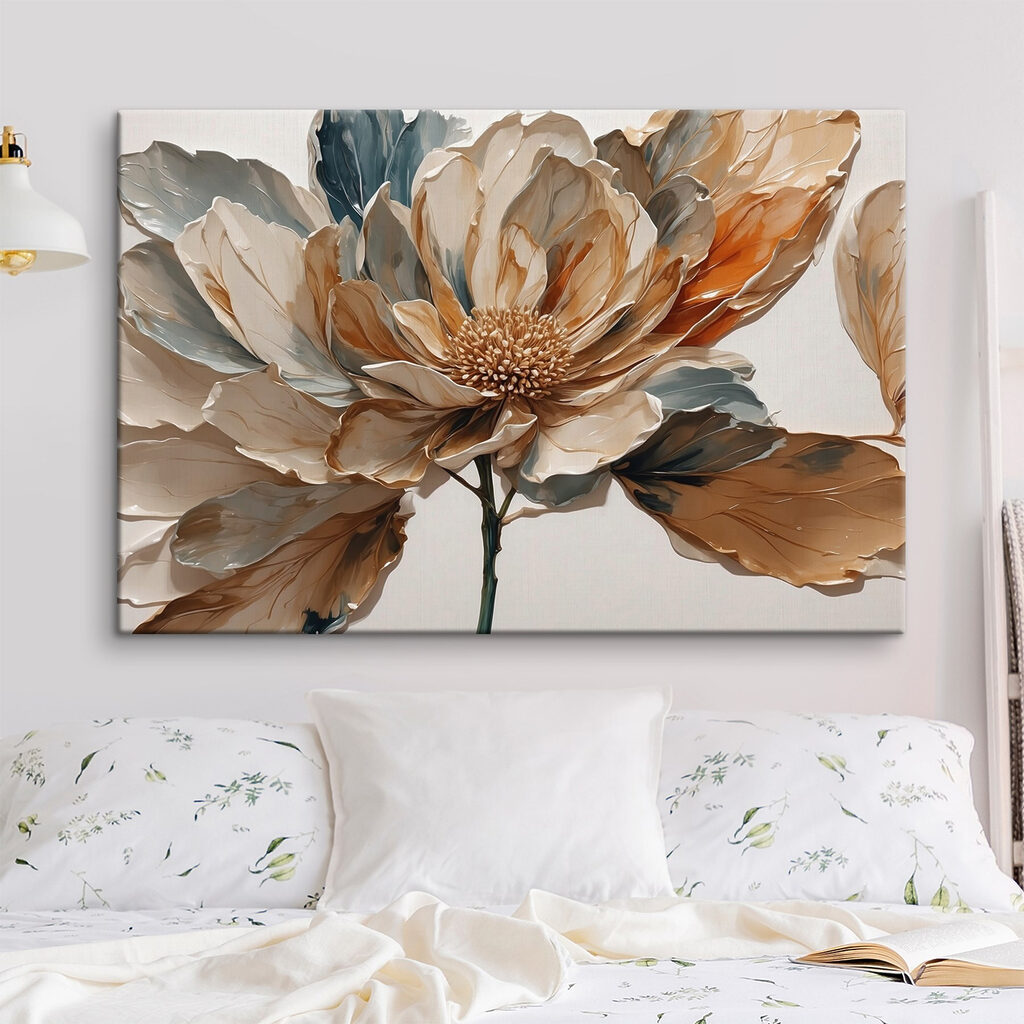 Flor en tonos tierra — interior 2