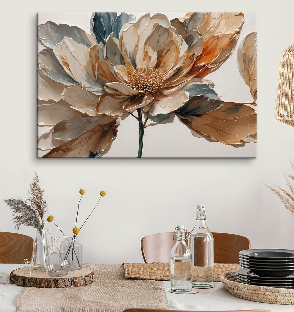 Flor en tonos tierra — interior 3