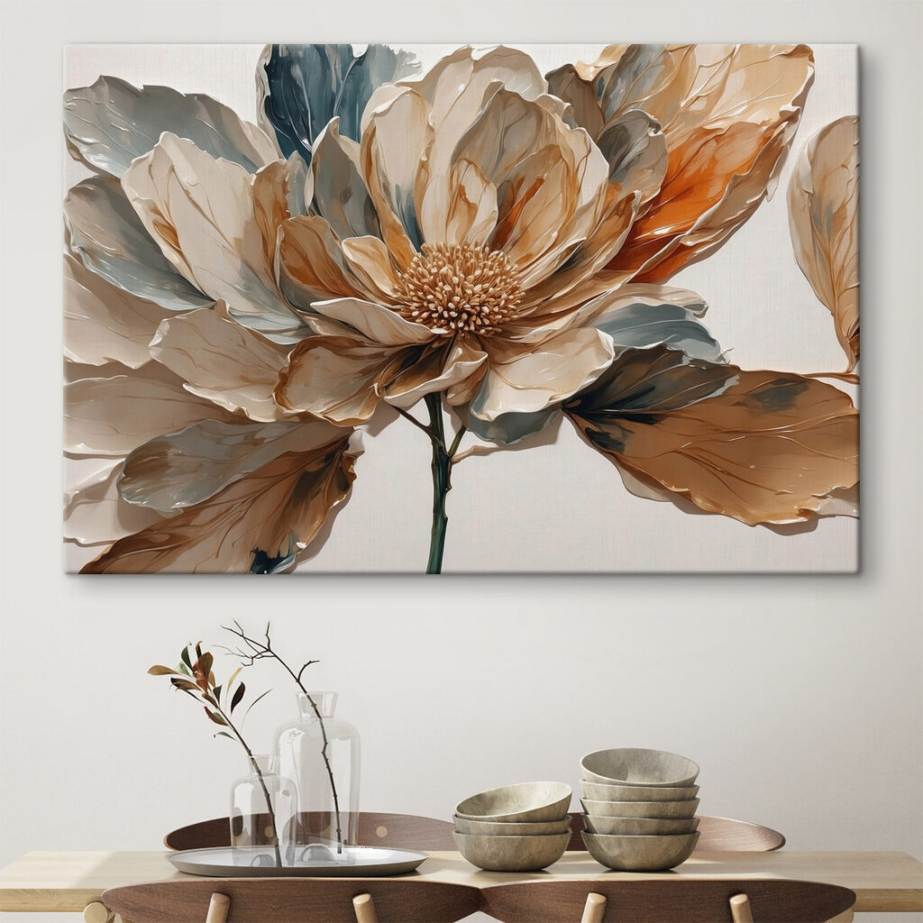 Flor en tonos tierra — interior 4