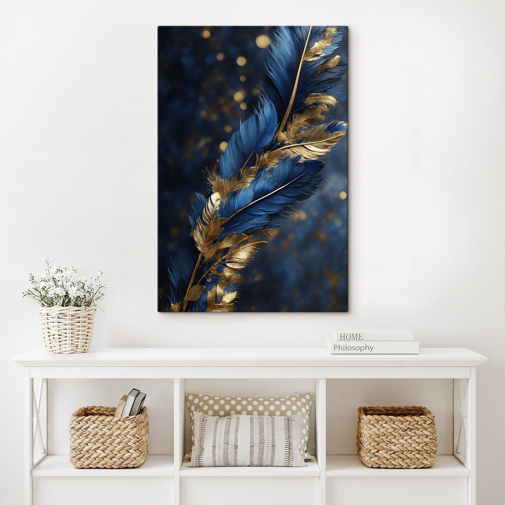 Plumas azules y doradas — interior 5