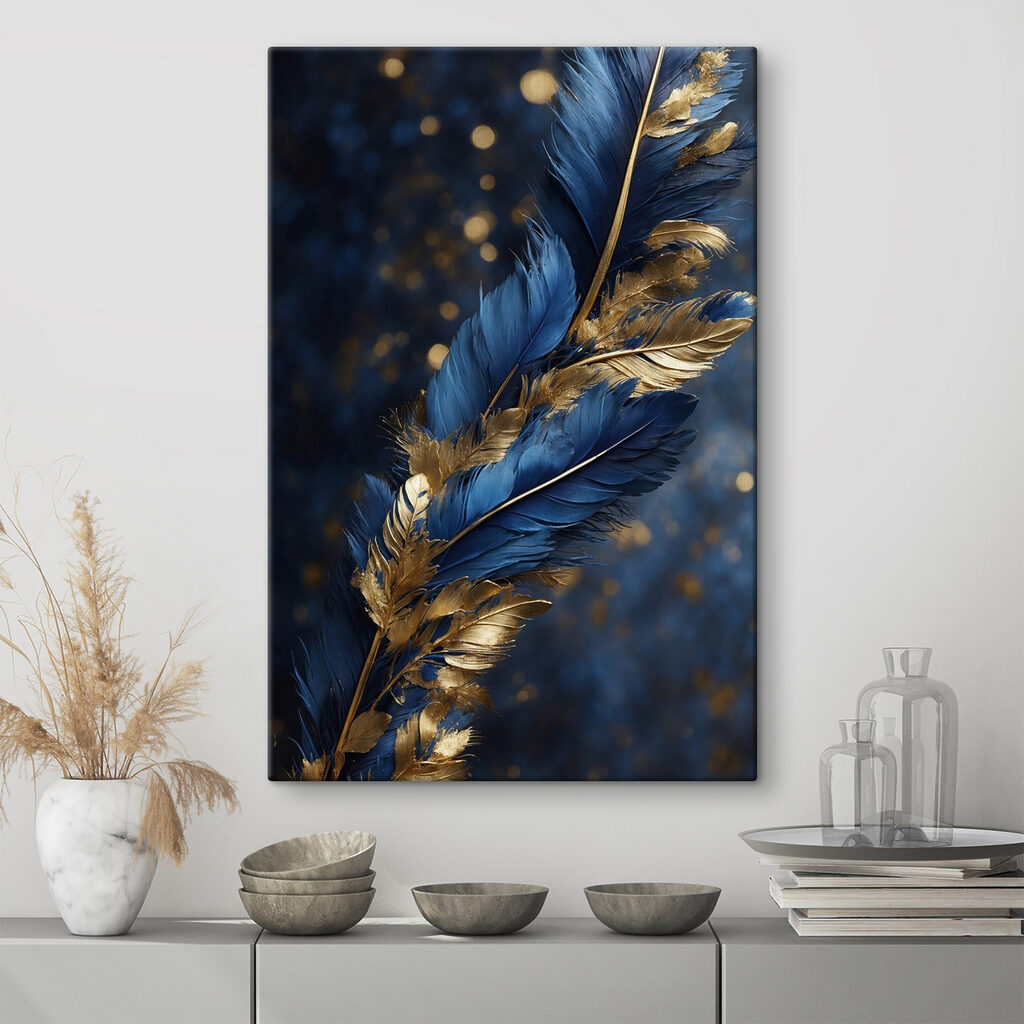 Plumas azules y doradas — interior 4