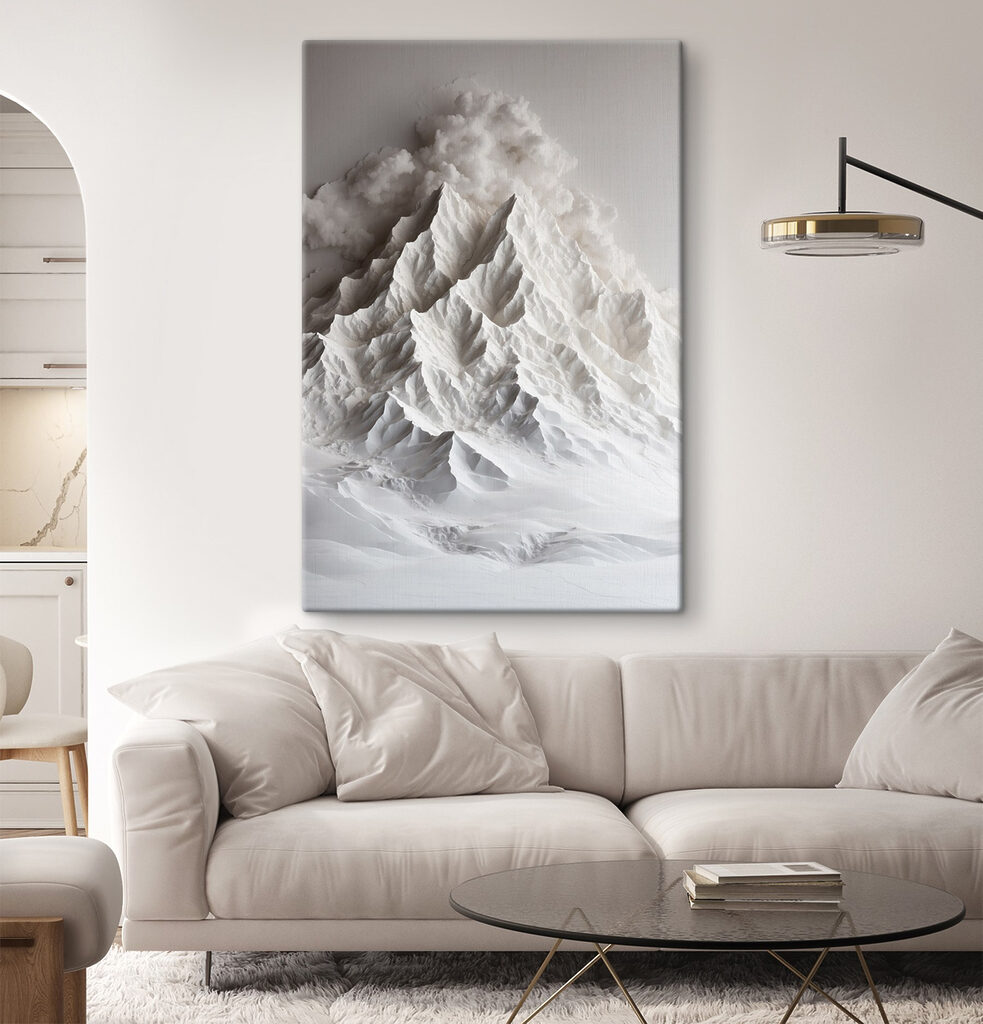 Montaña nevada en bruma — interior 1